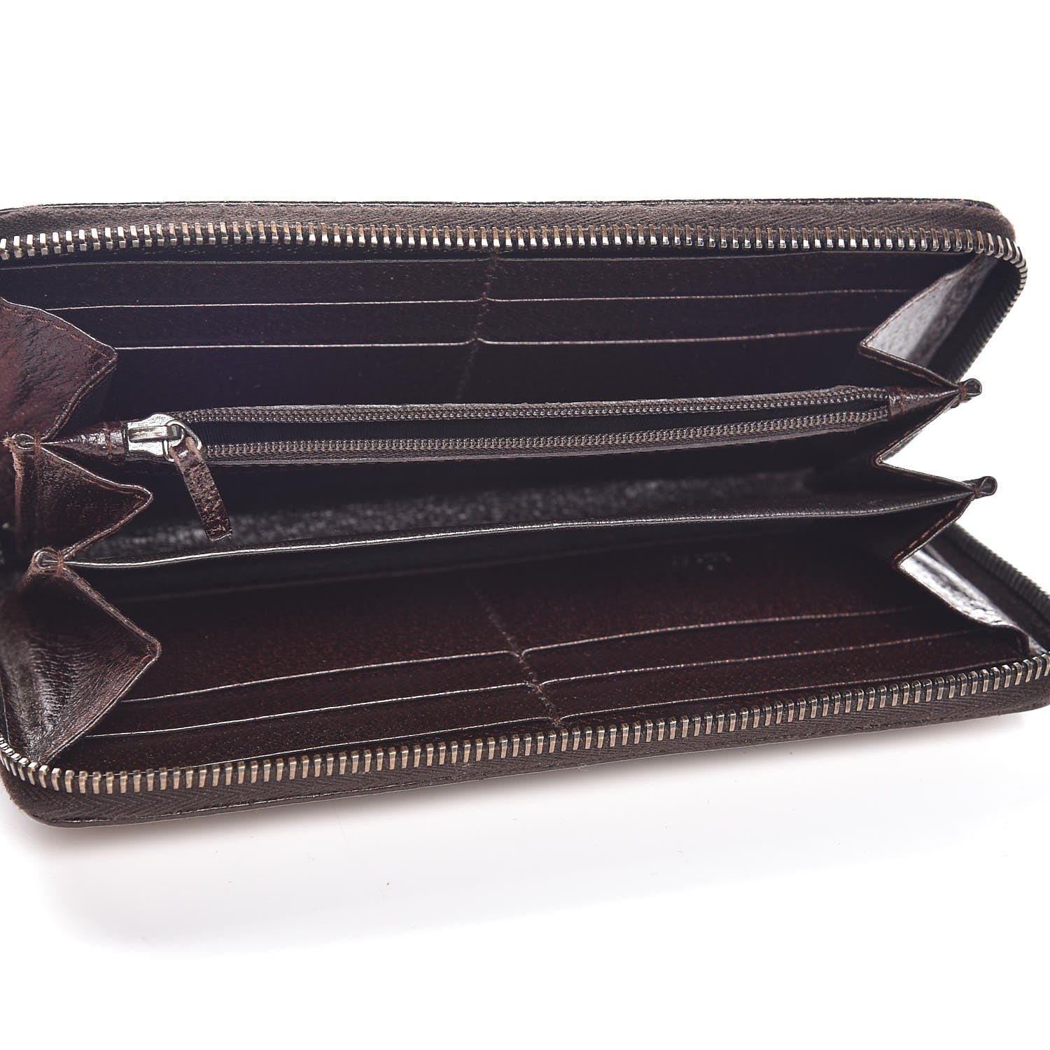 Gucci Monogram Metal Bar Zip Around Wallet Dark Brown 5 of 8