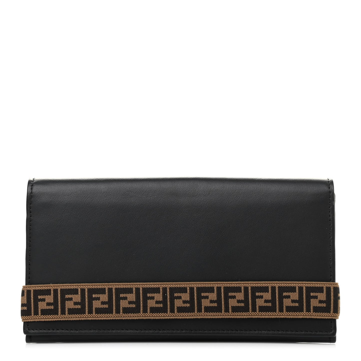 Vitello Grace Elastic FF Bi-Color Continental Wallet Black Sunflowers
