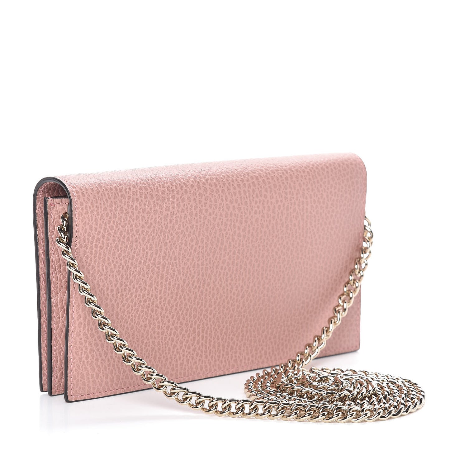 Dollar Calfskin Medium Betty Chain Wallet Soft Pink