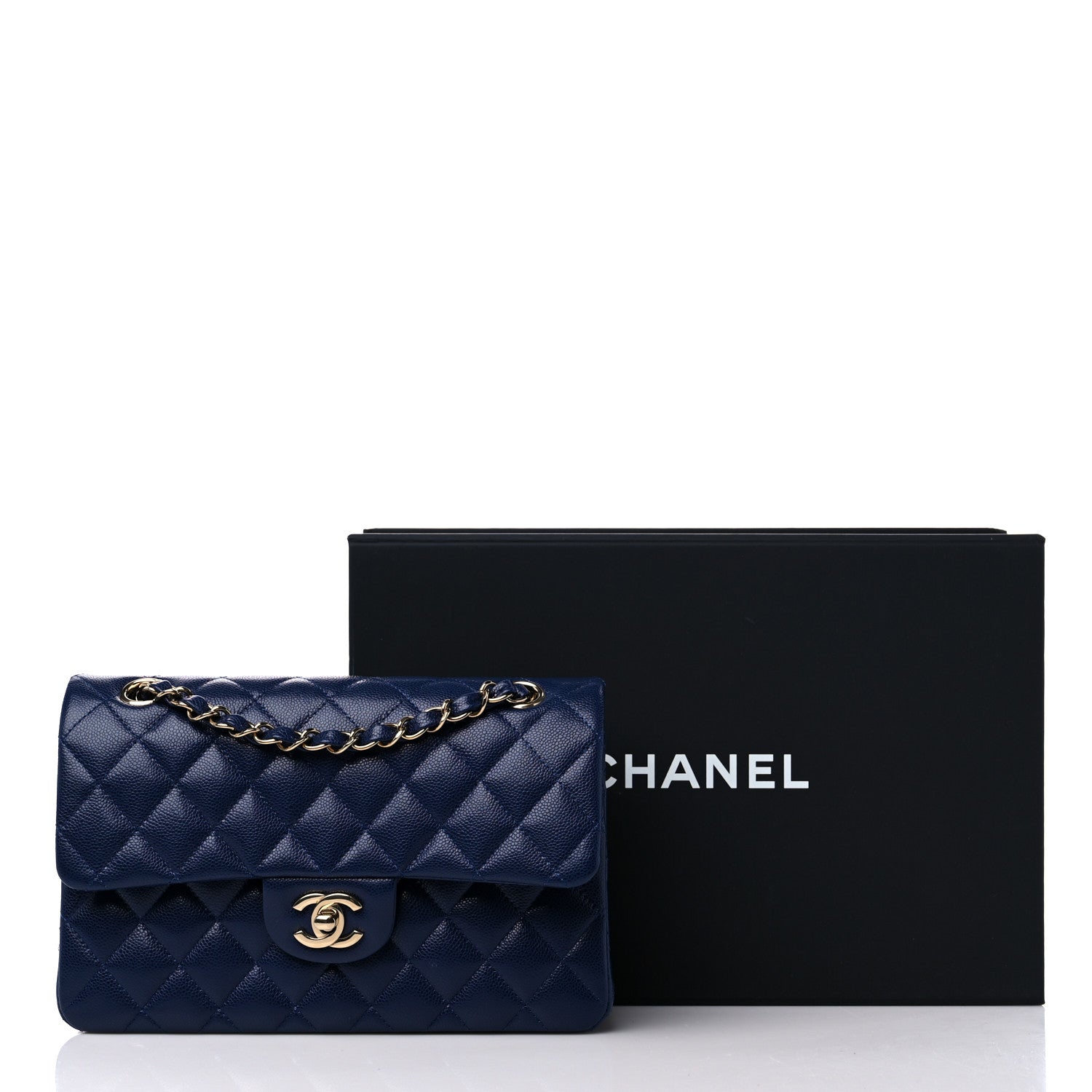 Chanel Caviar Quilted Small Double Flap Navy 13 of 13