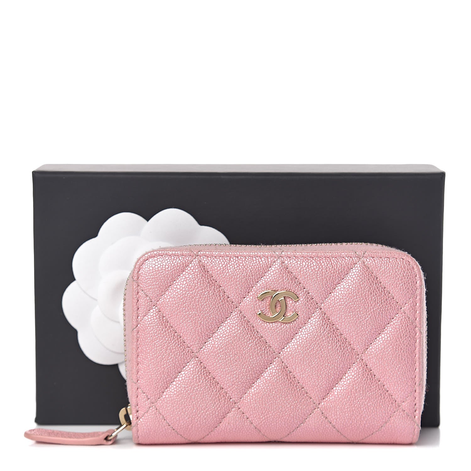 Chanel Iridescent Caviar Quilted Zip Coin Purse Pink 8 of 8