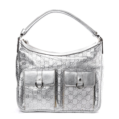 Gucci Metallic Guccissima Pocket Hobo Silver 1 of 13