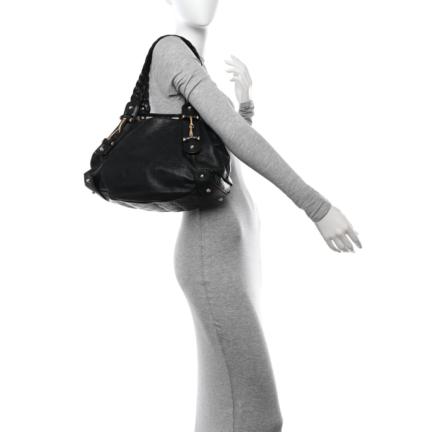 Gucci Guccissima Small Pelham Shoulder Bag Black 2 of 20