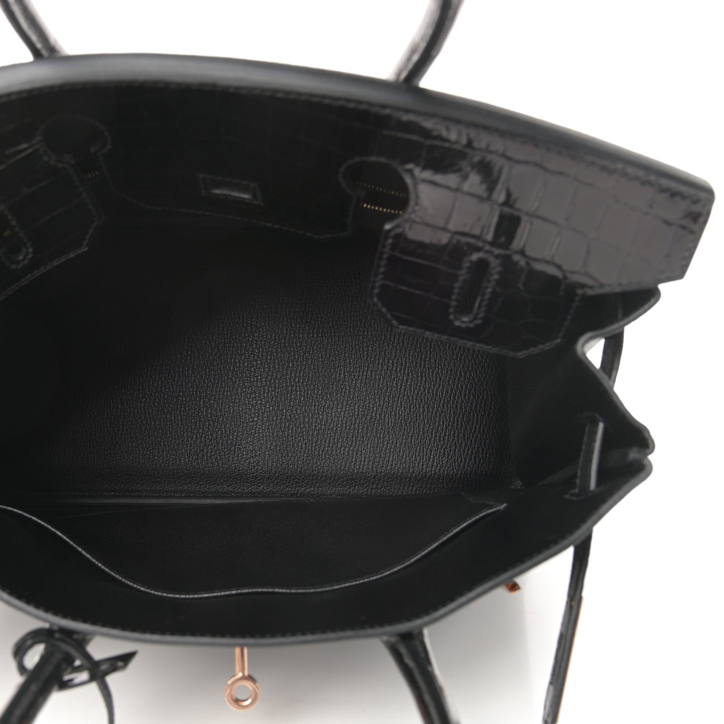 Taurillon Novillo Shiny Niloticus Crocodile Birkin Touch 30 Black