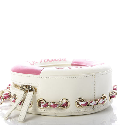 Chanel Lambskin Coco Lifesaver Round Bag Pink White 4 of 8
