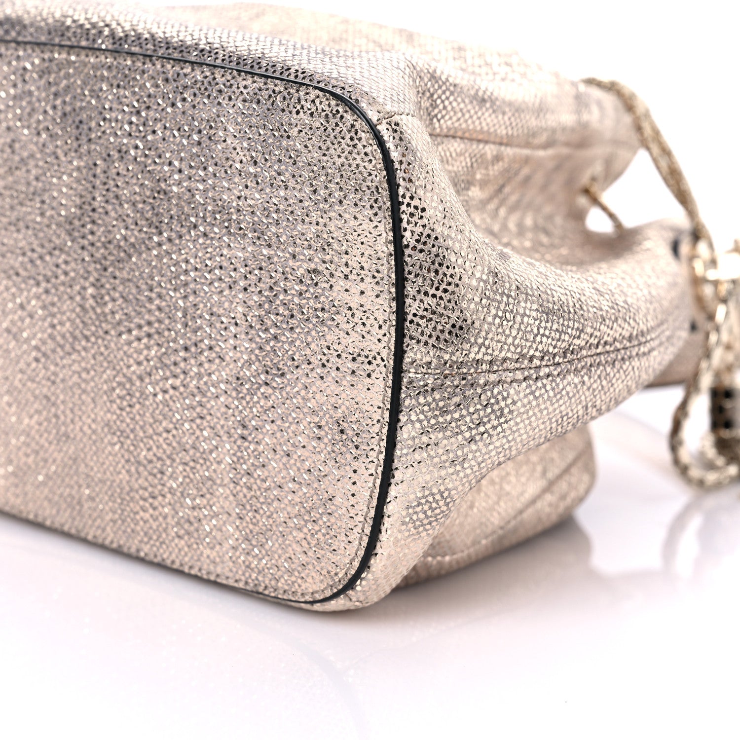 Bulgari Metallic Karung Serpenti Forever Bucket Bag Champagne 8 of 8