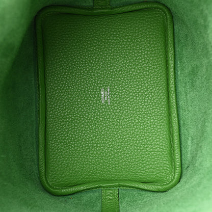 Hermes Taurillon Clemence Picotin Lock 18 PM Vert Yucca 5 of 12