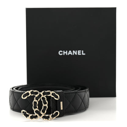 Chanel Calfskin Quilted CC Chain Belt 90 36 Black 7 of 7
