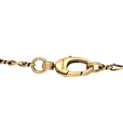 Gucci Metal Lion Head GG Necklace Aged Gold 4 of 5