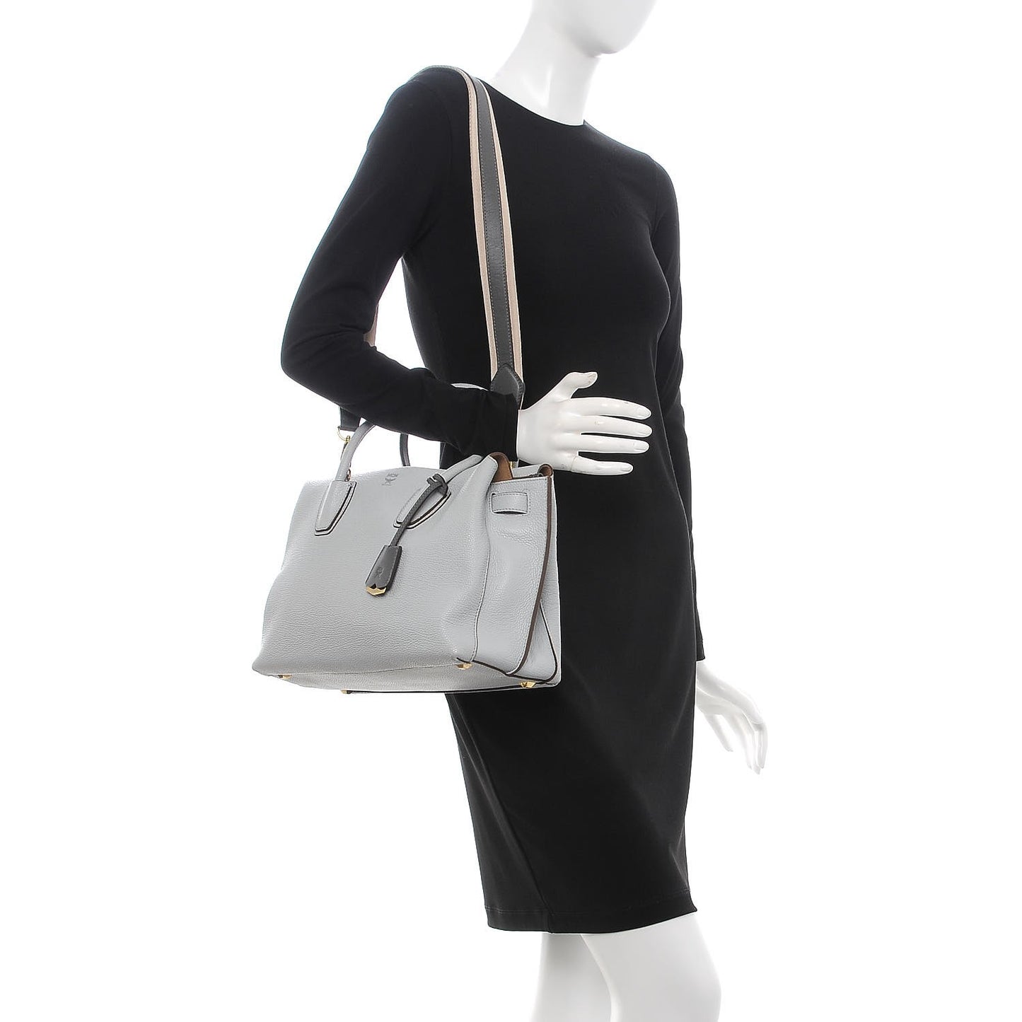 Grained Calfskin Medium Milla Tote Concrete Grey