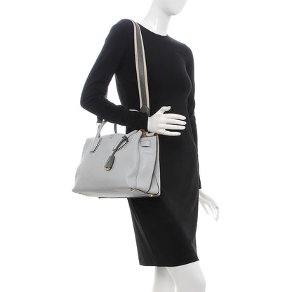 MCM Grained Calfskin Medium Milla Tote Concrete Grey 2 of 27