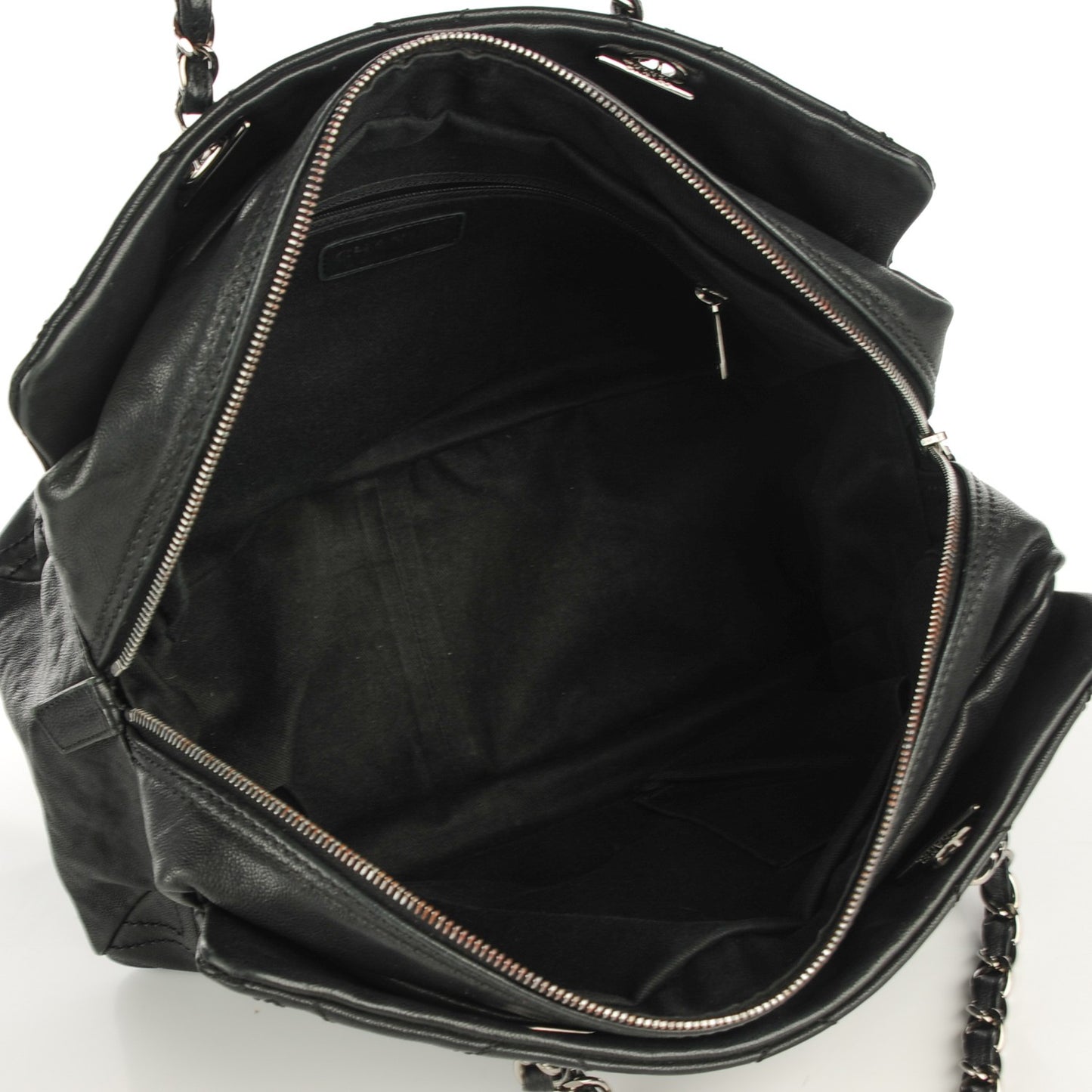 Calfskin Large Diamond Stitch Tote Black