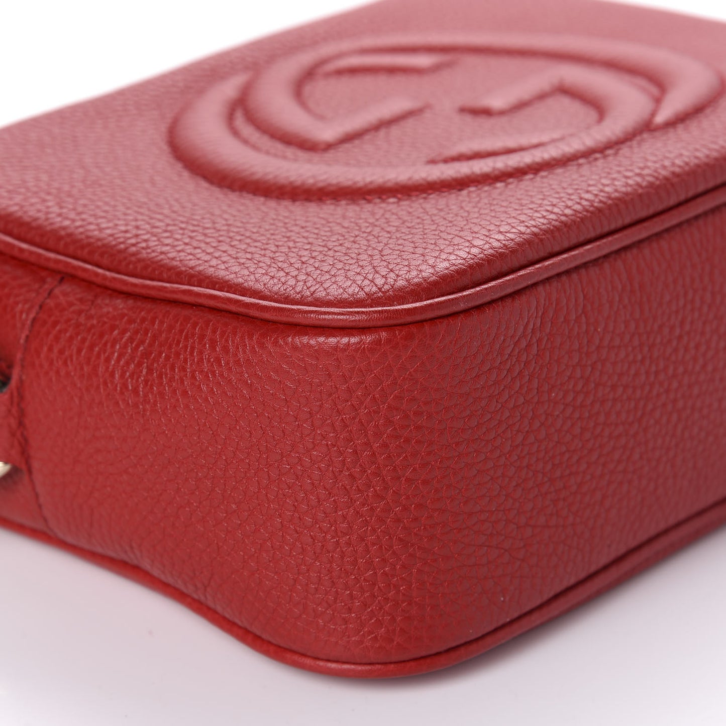 Pebbled Calfskin Small Soho Disco Bag Tabasco Red
