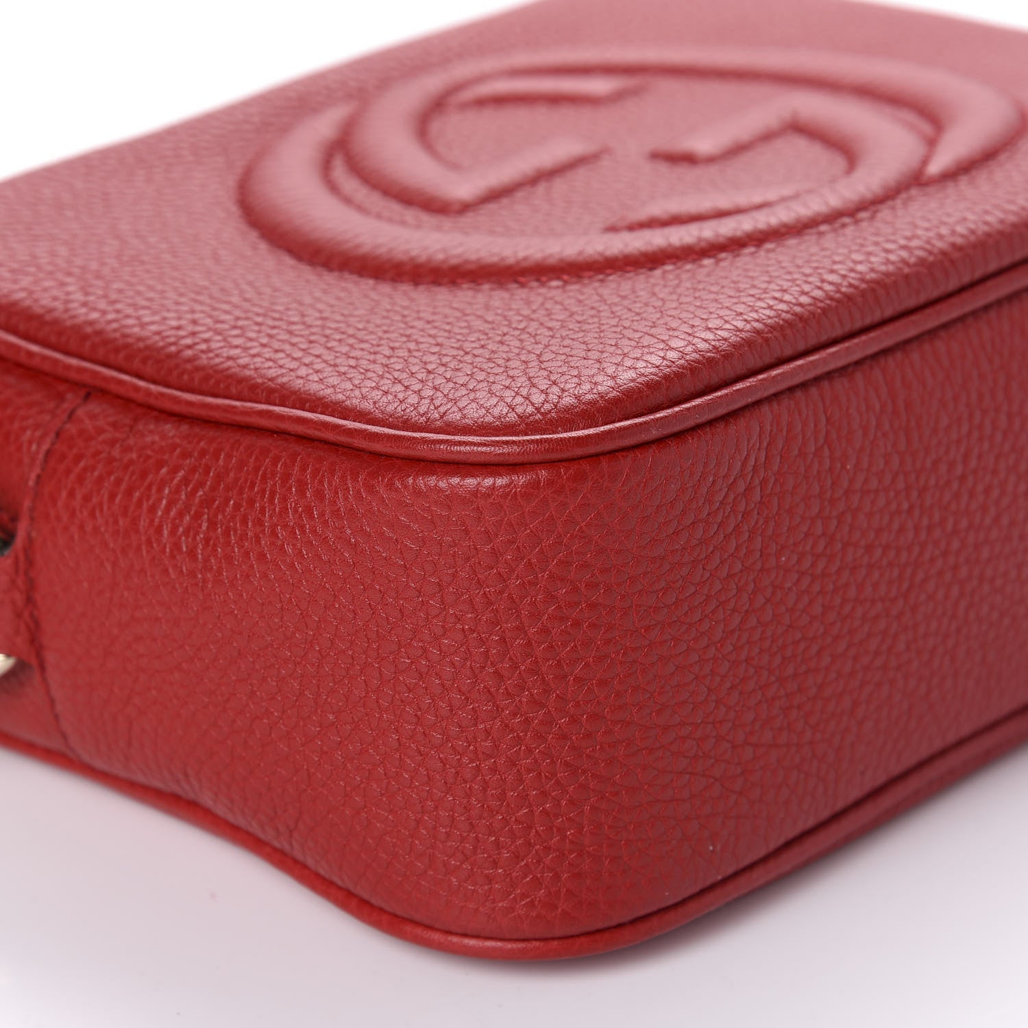 Gucci Pebbled Calfskin Small Soho Disco Bag Tabasco Red 6 of 10