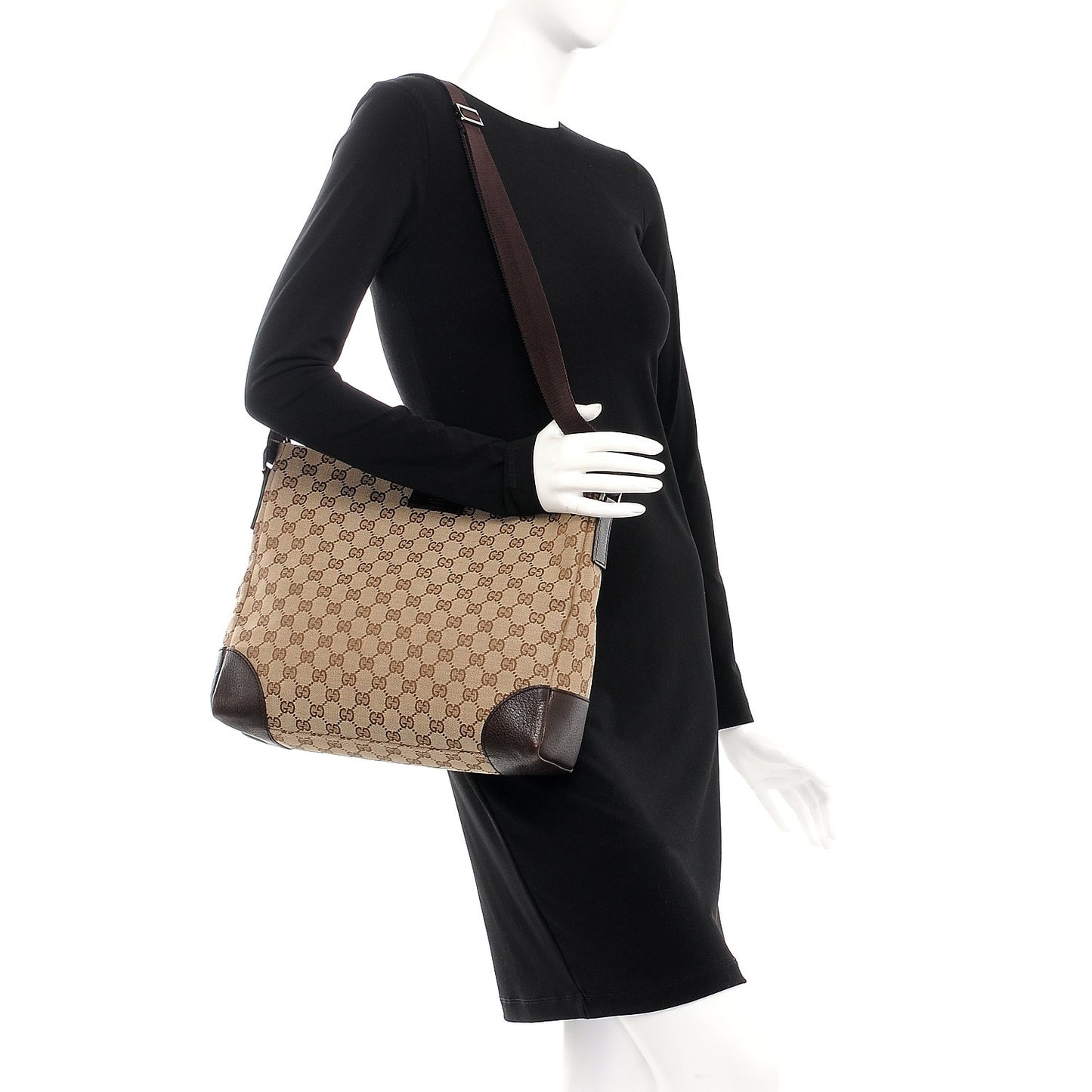 Monogram Flat Messenger Bag Ebony