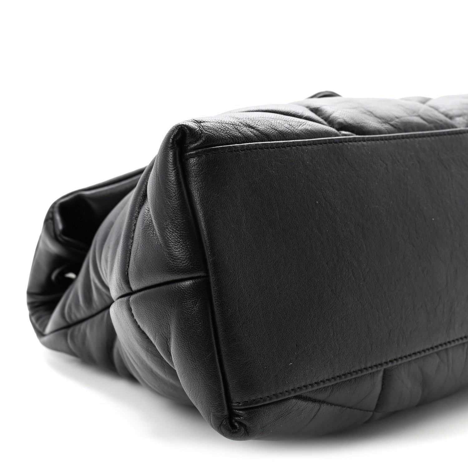 Saint Laurent Lambskin Quilted Monogram Monochrome Medium Loulou Puffer Chain Satchel Black 8 of 9