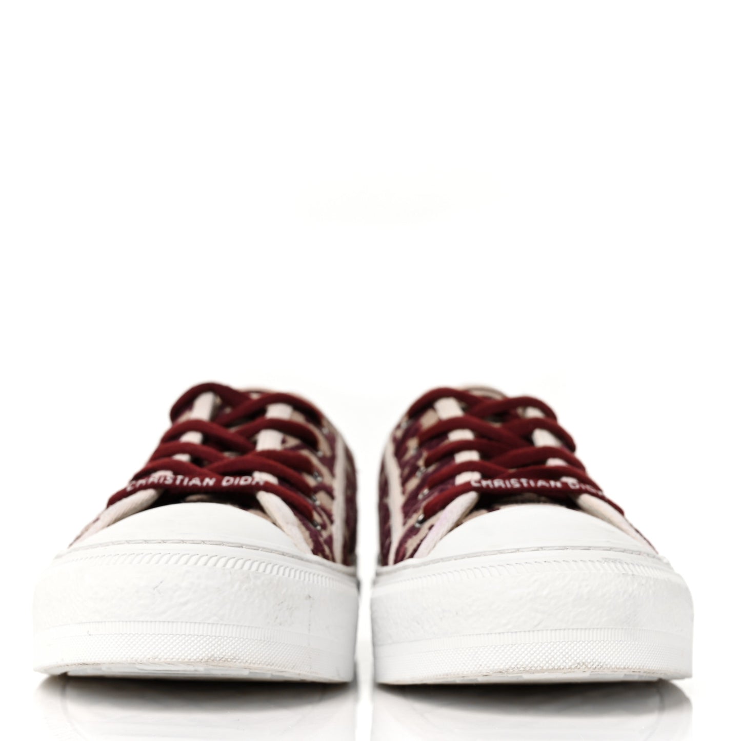 Canvas Oblique Walk'N'Dior Low Top Sneakers 38.5 Deep Amaranth