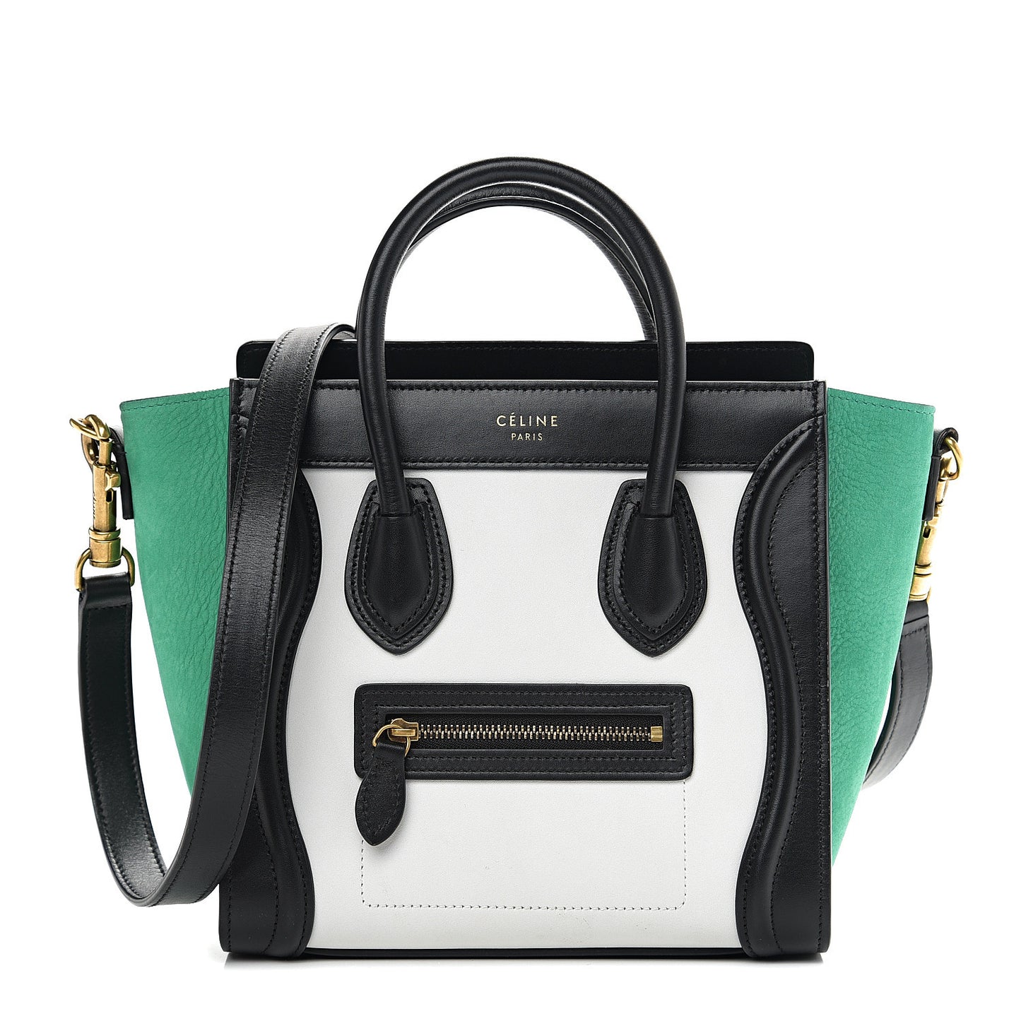 Smooth Calfskin Nubuck Nano Tri-Color Luggage Palm