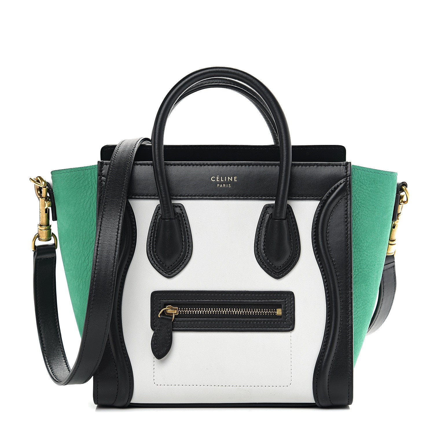 Celine Smooth Calfskin Nubuck Nano Tri-Color Luggage Palm 1 of 8