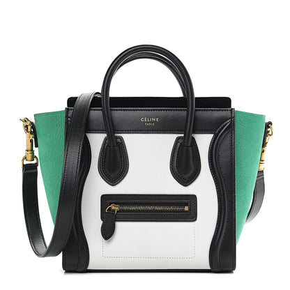 Celine Smooth Calfskin Nubuck Nano Tri-Color Luggage Palm 1 of 8