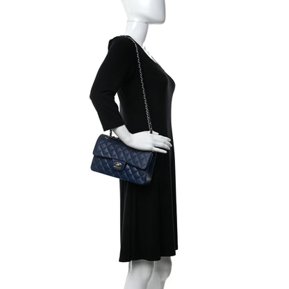 Chanel Caviar Quilted Small Double Flap Blue 2 of 10