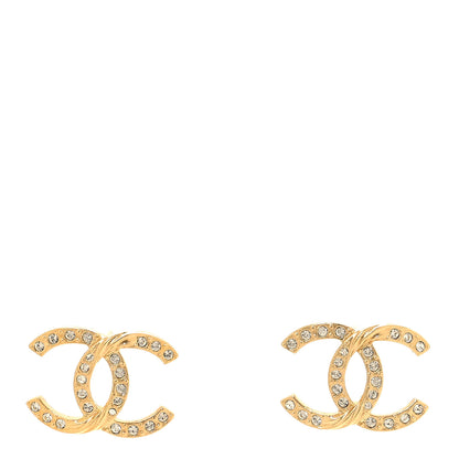Chanel Crystal Large CC Earrings Gold 1 of 5