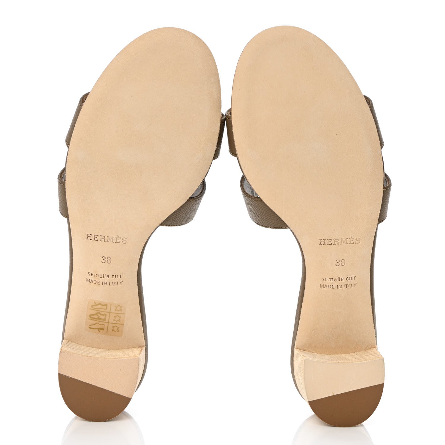 Hermes Epsom Oasis Sandals 38 Etoupe 10 of 18