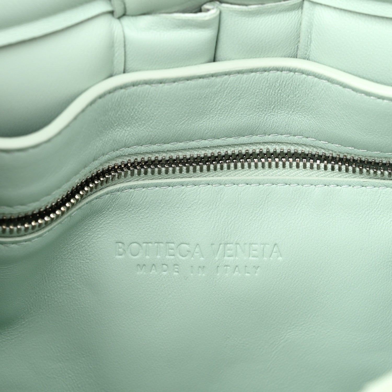 Bottega Veneta Goatskin Python Embossed Padded Cassette Crossbody Bag Dew Black Silver 6 of 9