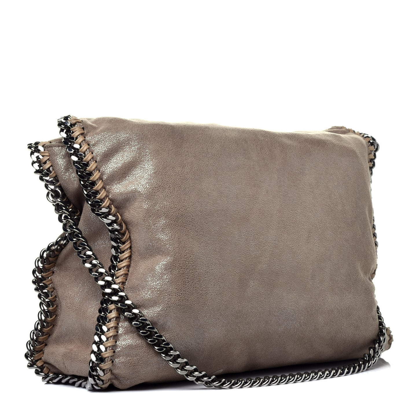 Shaggy Deer Falabella Fold Over Tote Taupe
