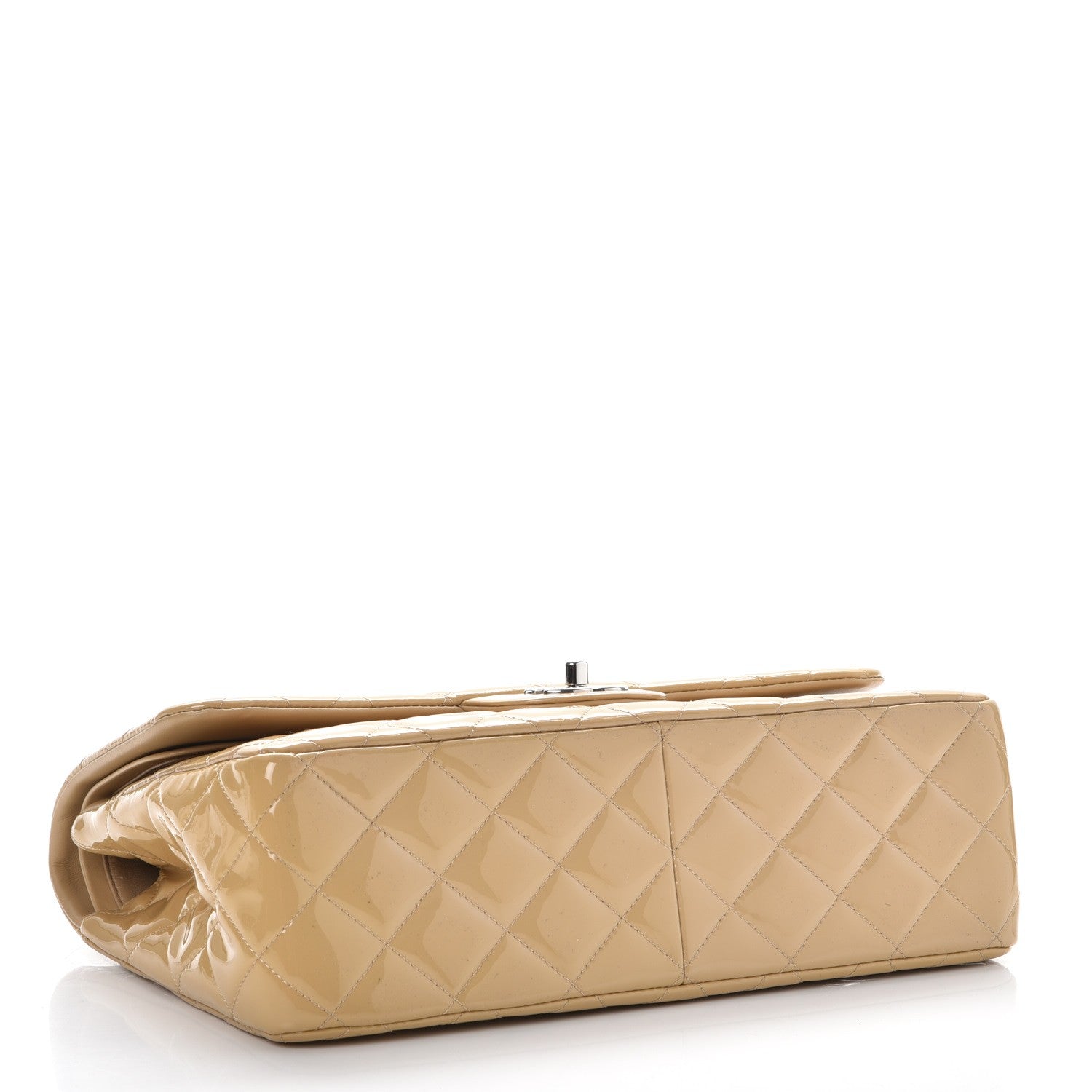 Chanel Patent Quilted Jumbo Double Flap Beige 5 of 10