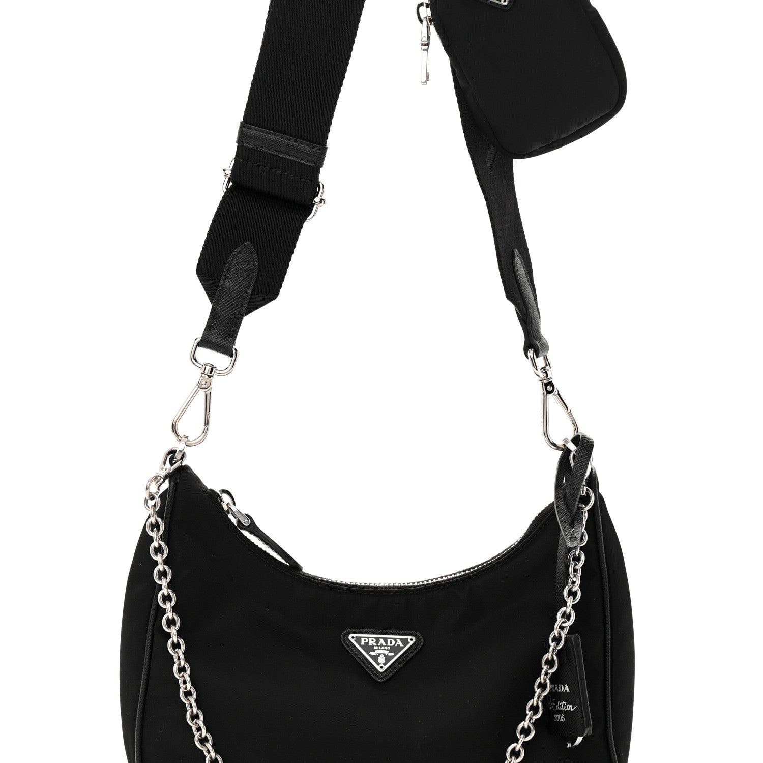 Prada Nylon Re-Edition 2005 Shoulder Bag Black 7 of 9