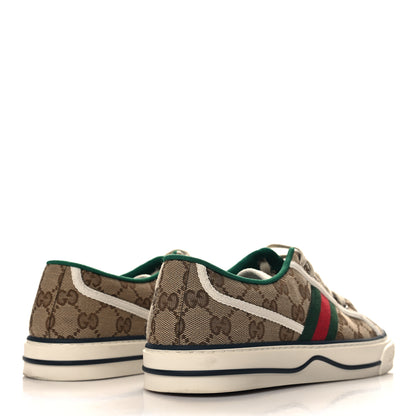 Gucci GG Monogram Web Womens 1977 Tennis Sneakers 40 Beige Ebony Mystic White 5 of 9