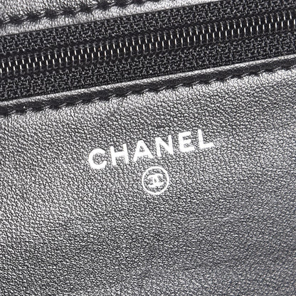 Chanel Lambskin Quilted Wallet On Chain WOC Black 6 of 9