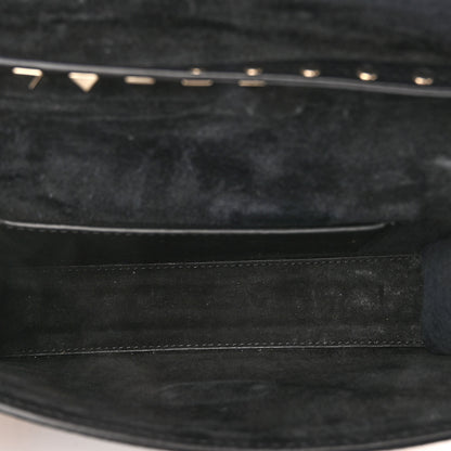 Valentino Garavani Pebbled Calfskin Embroidered Medium Rockstud Flip Lock Crossbody Bag Black 5 of 10