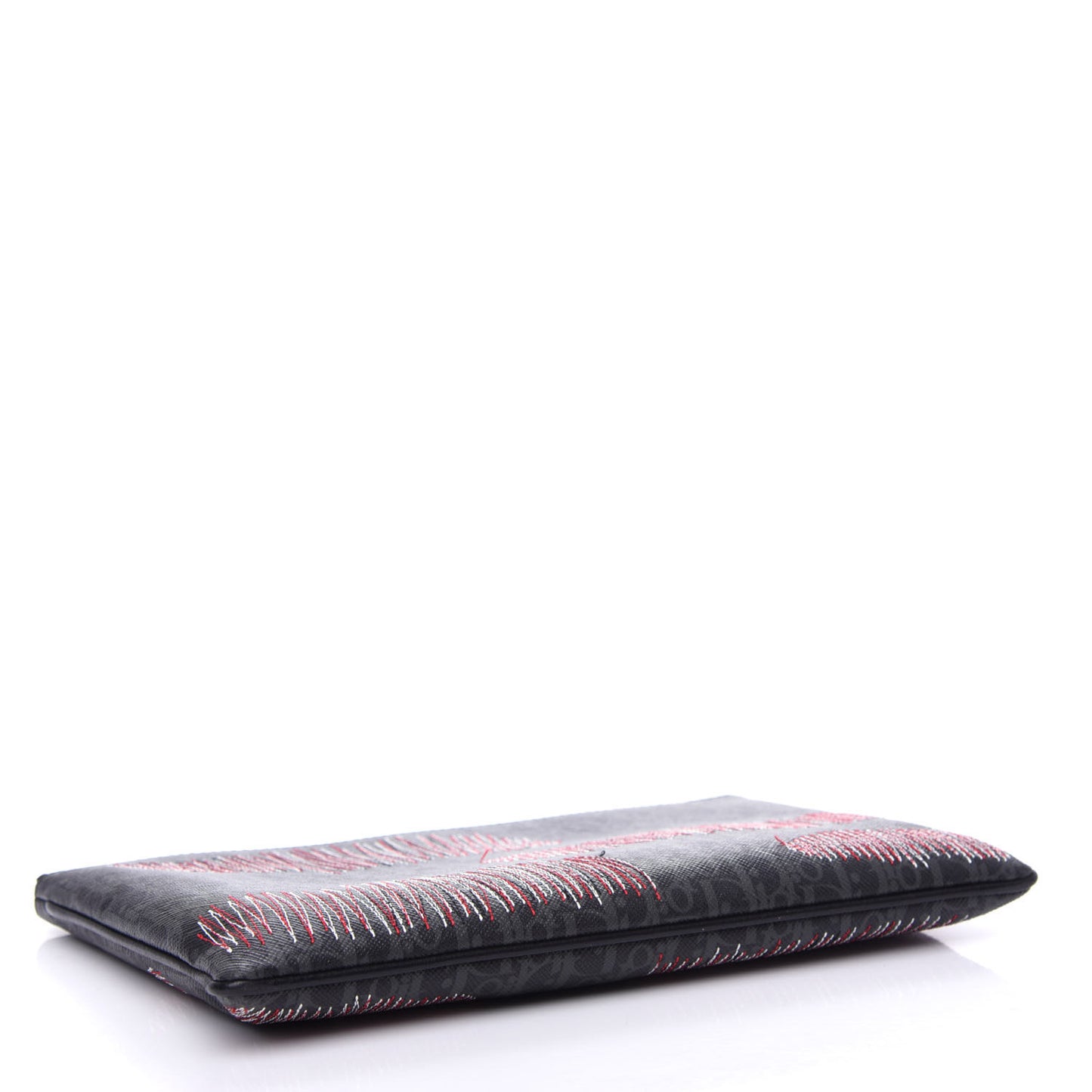 HOMME Monogram Coated Canvas Stitched Pouch Grey Multicolor