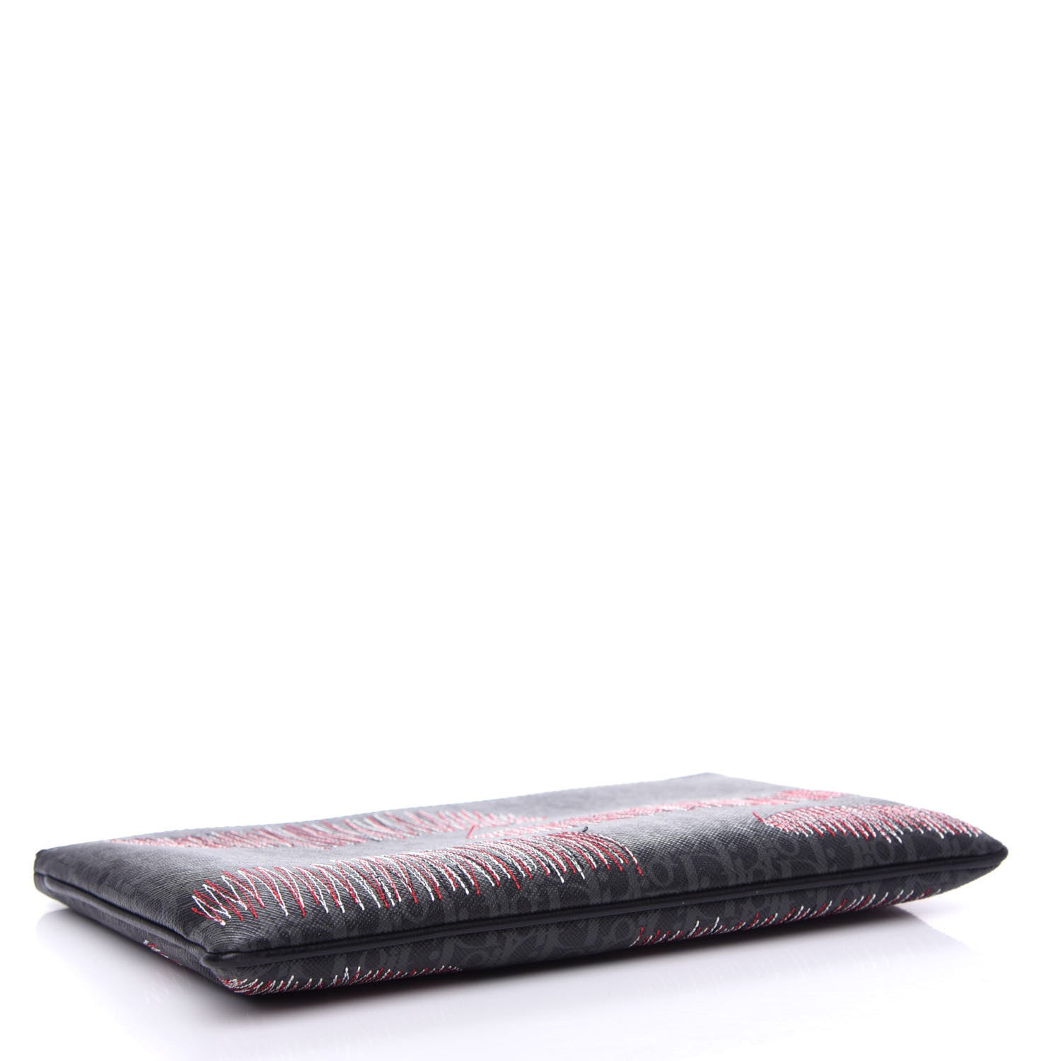 Christian Dior HOMME Monogram Coated Canvas Stitched Pouch Grey Multicolor 4 of 7