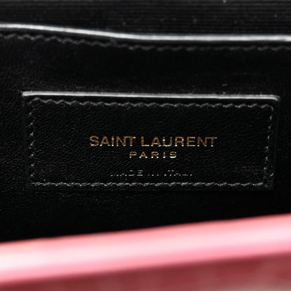 Saint Laurent Calfskin Crocodile Embossed Medium Classic Monogram Kate Tassel Satchel Pink 6 of 12