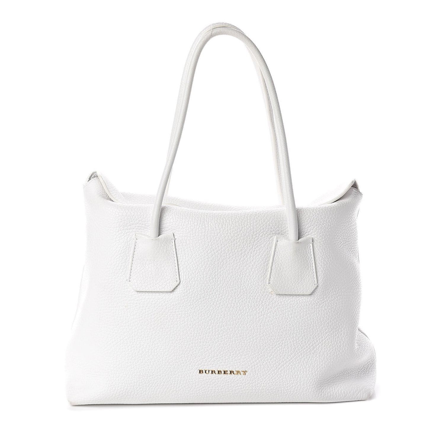 London Grainy Calfskin Medium Baynard Tote White