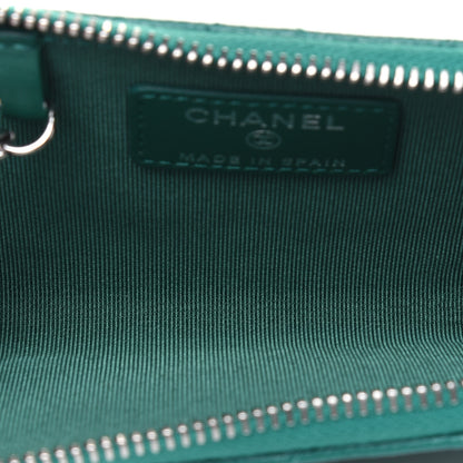 Chanel Caviar Quilted Zipped Key Holder Case Green 6 of 15