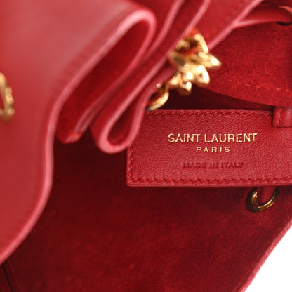 Saint Laurent Calfskin Star Studded Small Monogram Bucket Bag Red 6 of 10
