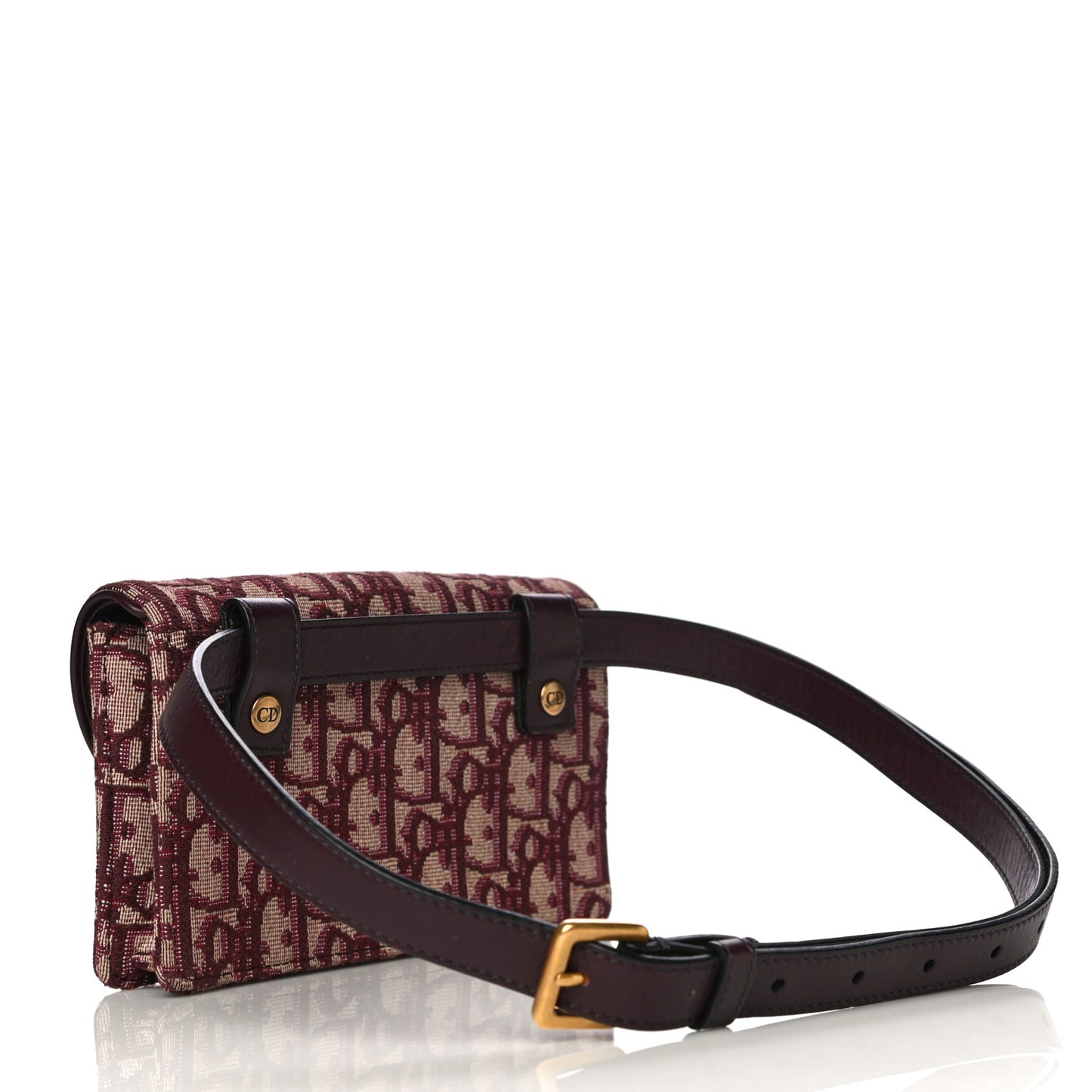 Oblique Saddle Belt Bag Bordeaux
