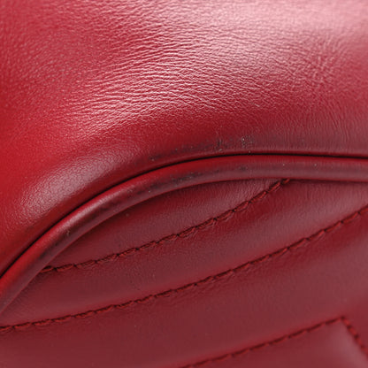 Gucci Calfskin Matelasse Small GG Marmont Chain Shoulder Bag Hibiscus Red 11 of 13