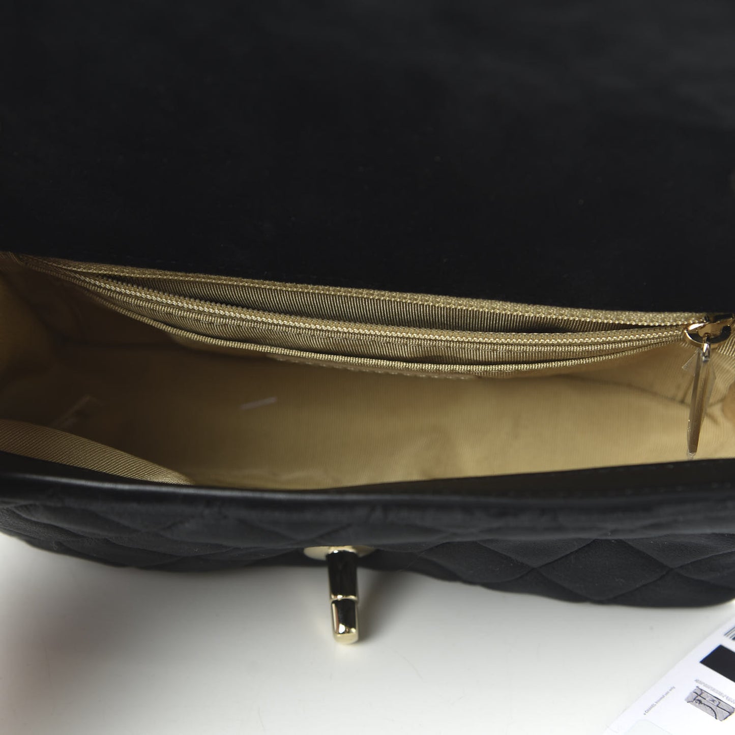 Velvet Quilted Mini Rectangular Pearl Crush Flap Black