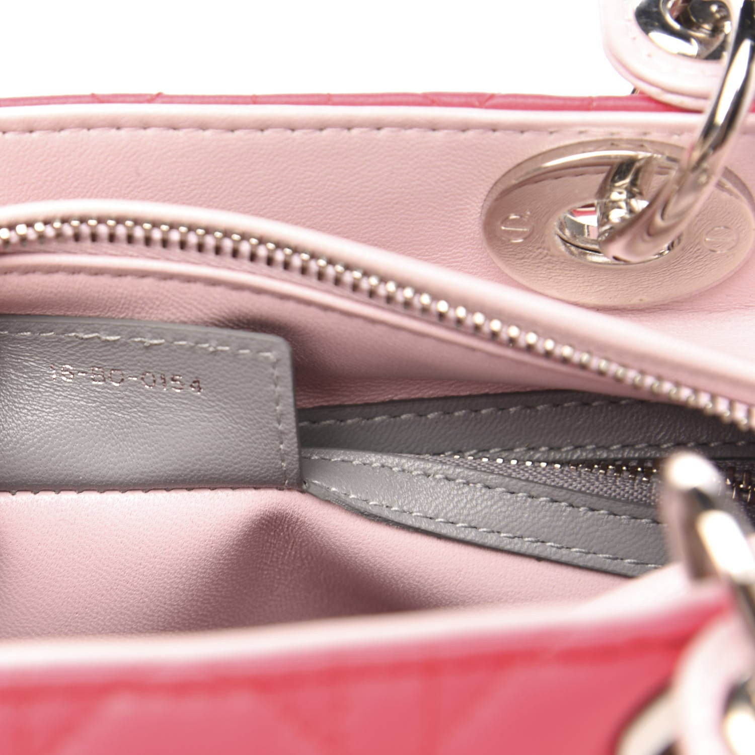 Christian Dior Lambskin Cannage Medium Tri-Color Lady Dior Fuchsia 7 of 10