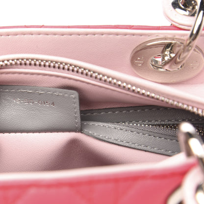 Christian Dior Lambskin Cannage Medium Tri-Color Lady Dior Fuchsia 7 of 10