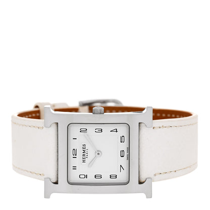 Hermes Stainless Steel Epsom 26mm Heure H Hour Quartz Watch Blanc 2 of 4