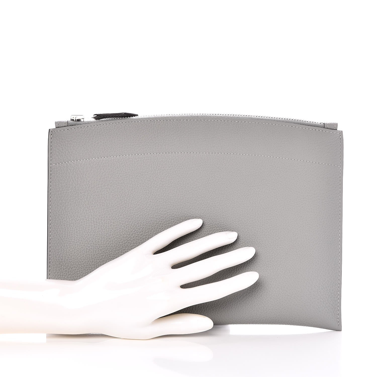 Hermes Togo Bazar Pouch Gris Mouette 2 of 8