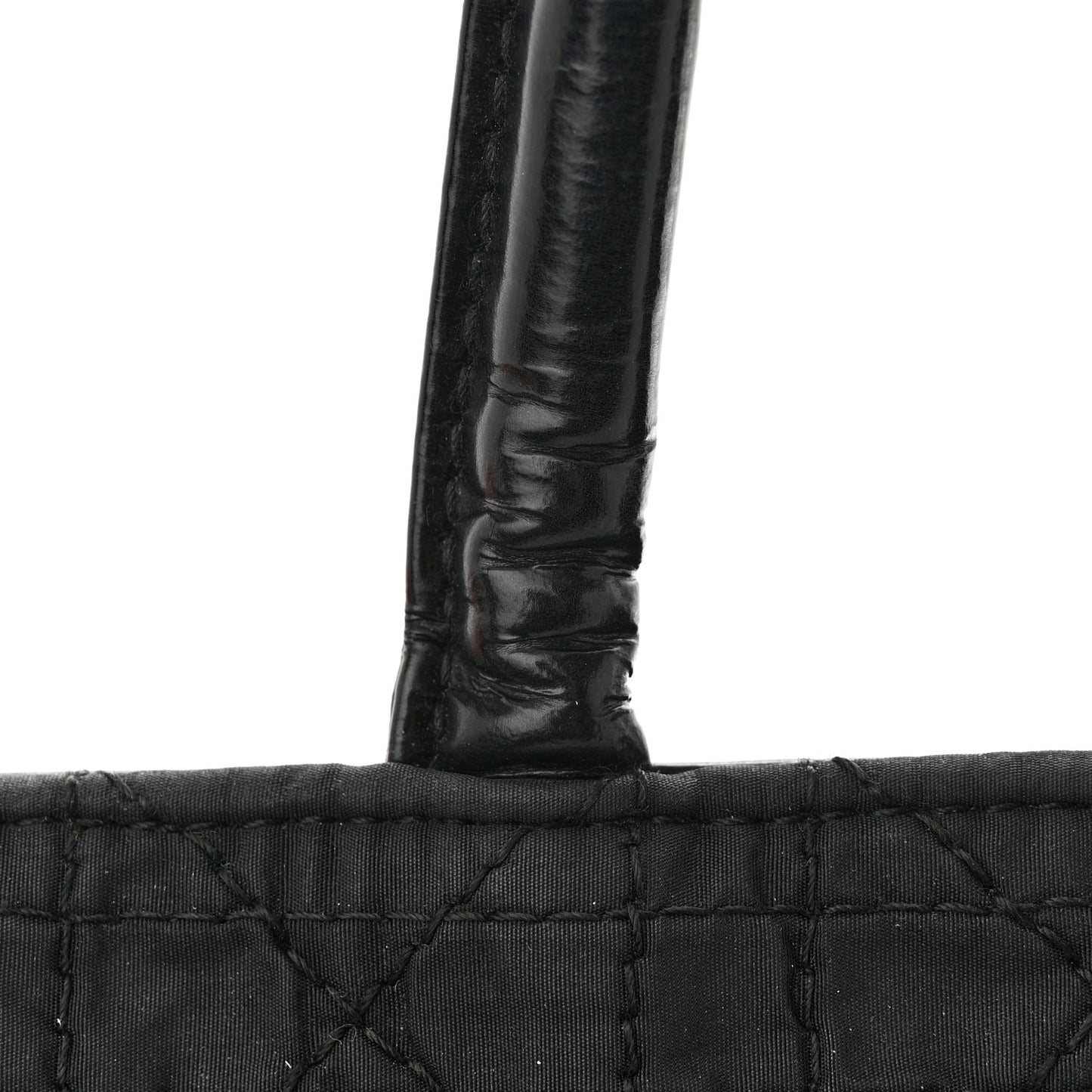 Nylon Cannage Large Tote Black