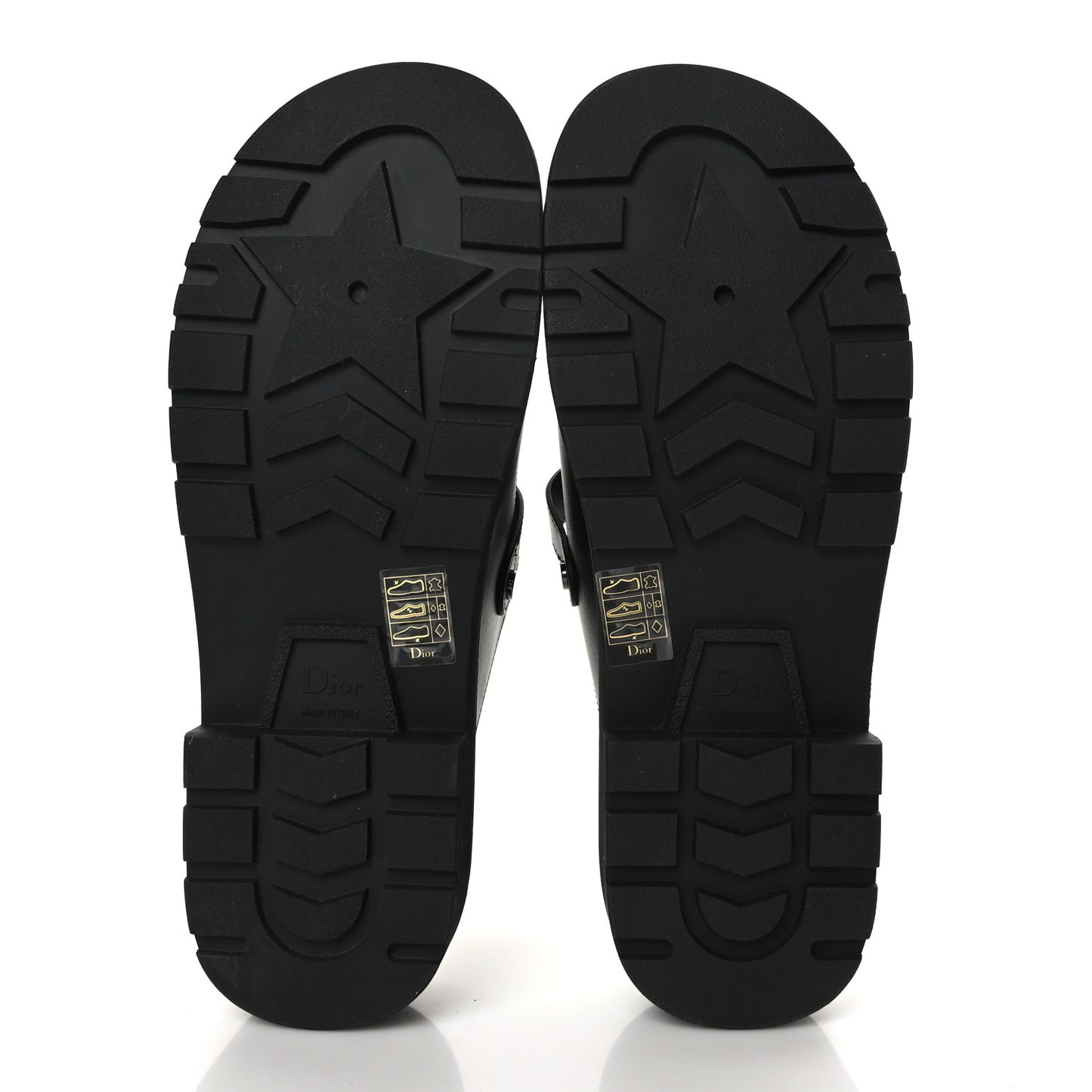 Calfskin Diorquake Buckled Lug Sole 15mm Clogs 41 Black