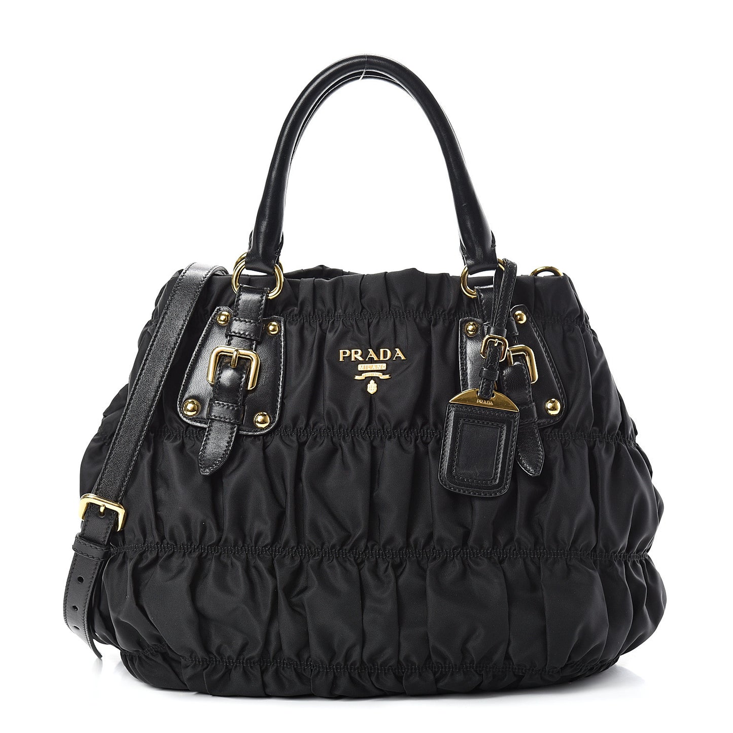 Tessuto Nylon Gaufre Tote Black